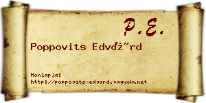 Poppovits Edvárd névjegykártya